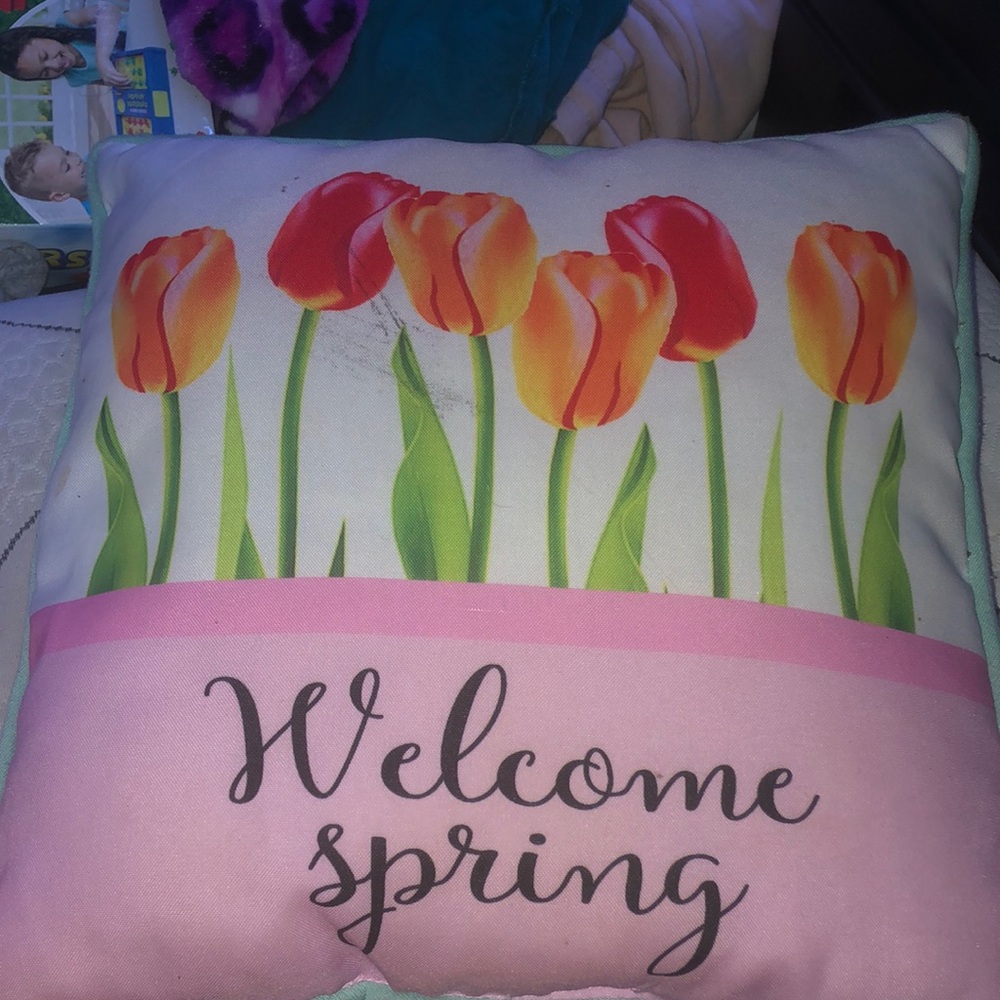 A Flower welcome spring pillow